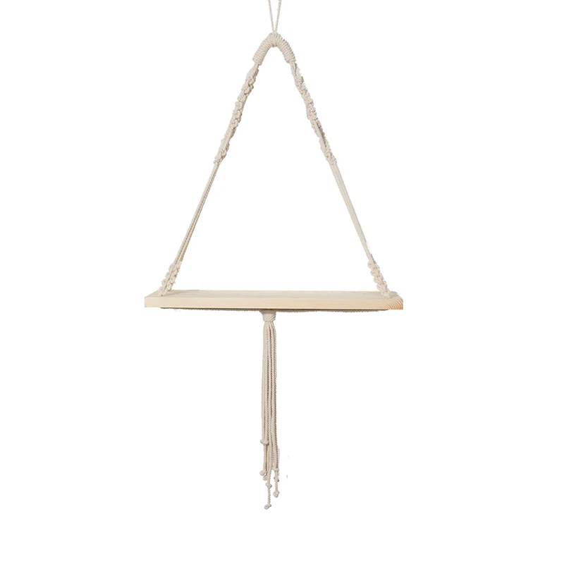 Supplier Wholesale High Quality Wood Macrame Wall Hanging Planter Shelf