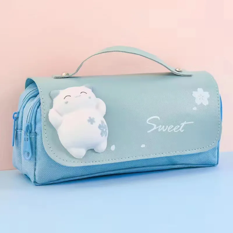 school supplies Large-capacity student cute decompression stationery high quality oxford3 layers  pencil  bag