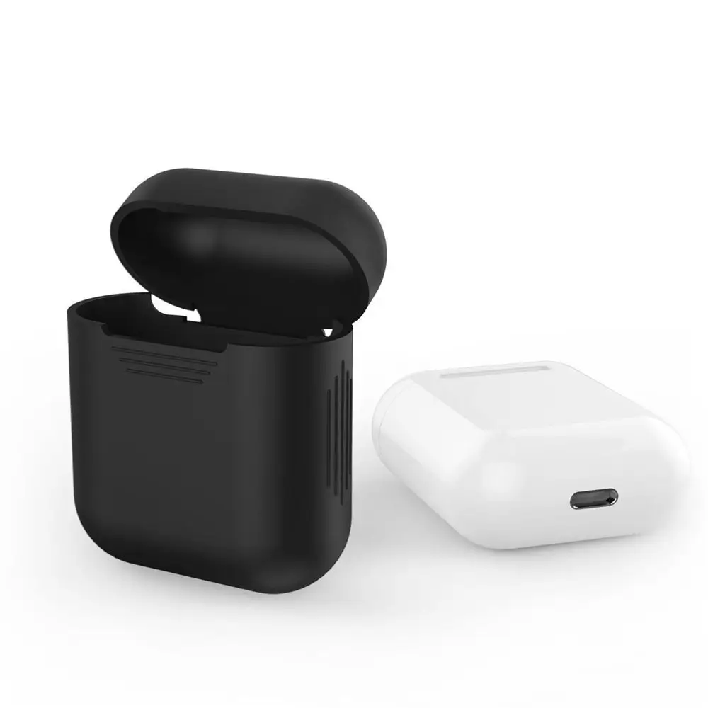 Силиконовые наушники чехол Защитная пленка для Apple AirPods Беспроводные с микрофоном Air стручки шкуры