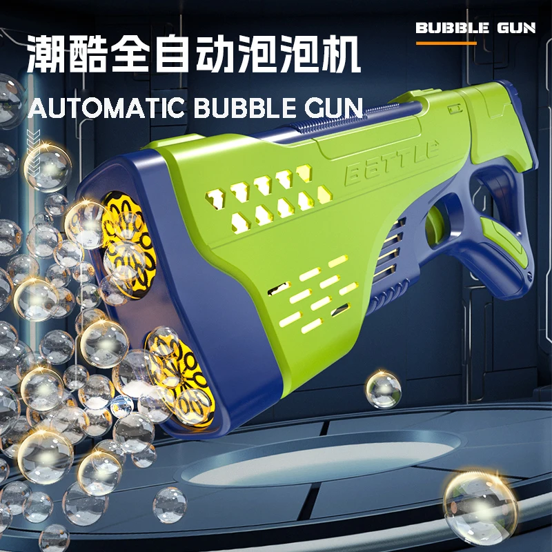 20 Holes Fully Automatic Amazing Bubble Gun Machine Flashing Bubble Blaster Gun for Kids Outdoor Summer Toy