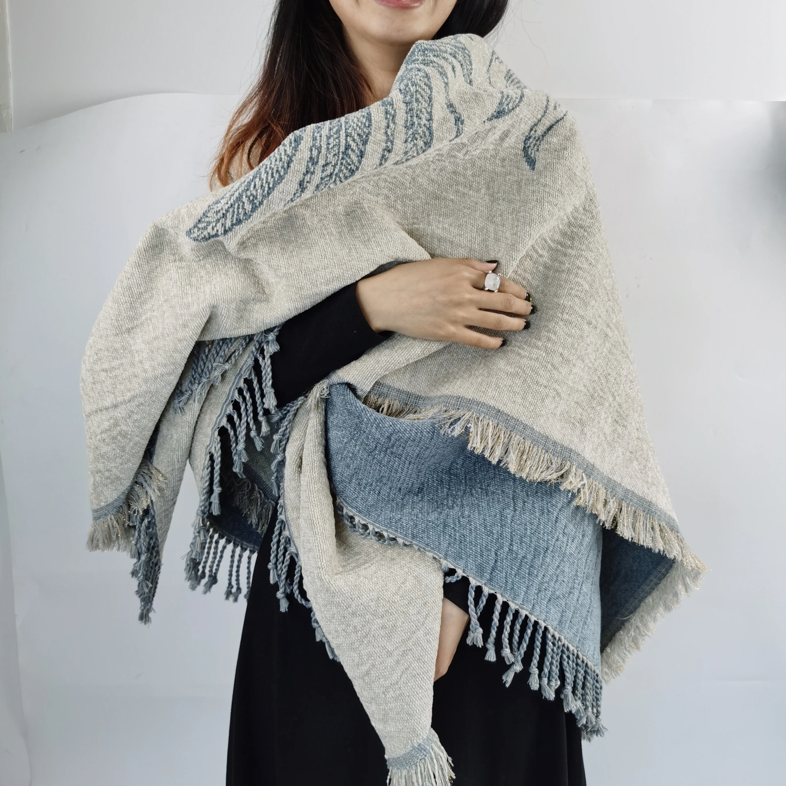 Cotton and Polyester Blankets Wholesale Custom Sublimation Printing Cotton Polyester Woven Retro Tapestry Jacquard Throw Blanket