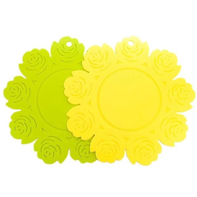 Customize Logo Wholesale Silicone Rose Flower Shaped Placemats Table Pads Baking Mat