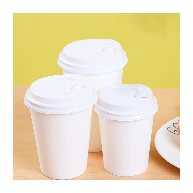 Customizable biodegradable compostable recyclable disposable white paper coffee cup