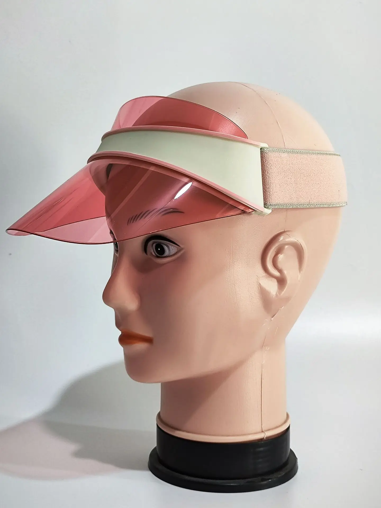 Sun Protect Pvc Beach Visor Hat Cap for Women Men Adjustable Outdoor Sun Headband UV Protection Plastic Face Shield Oversized