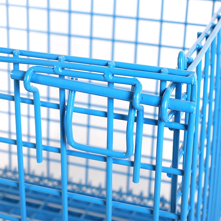 High Quality Industrial Foldable Wire Metal Pallet Cage Folding Stackable Storage Container