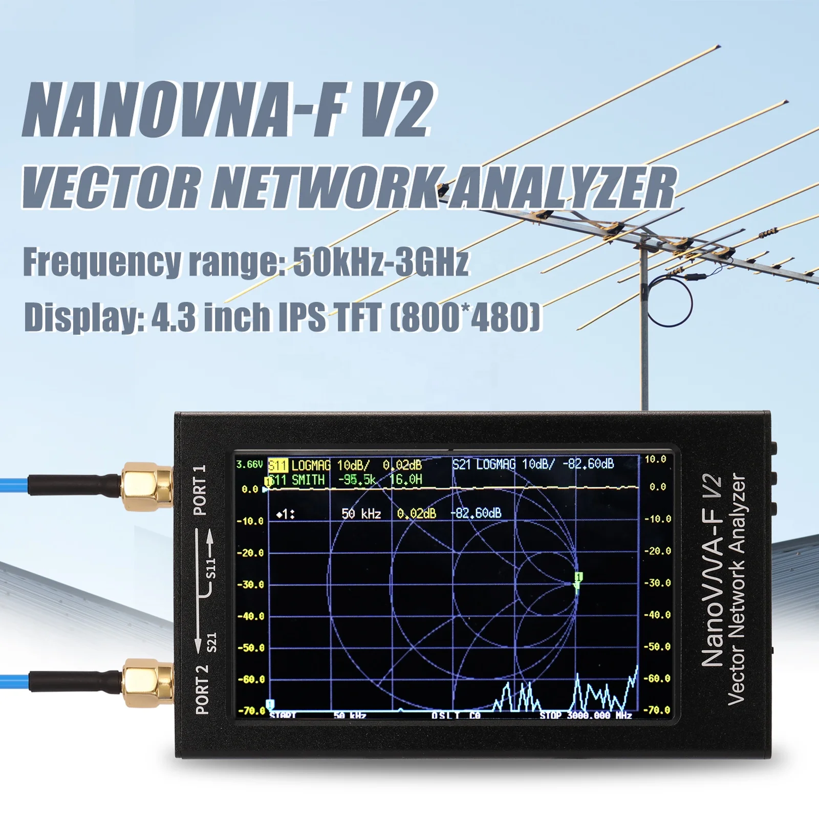 4,3 дюймов IPS ЖК-дисплей вектор nanovna-F V2 сетевой анализатор S-A-A-2 анализатор антенны коротковолновое HF VHF Любительская рация