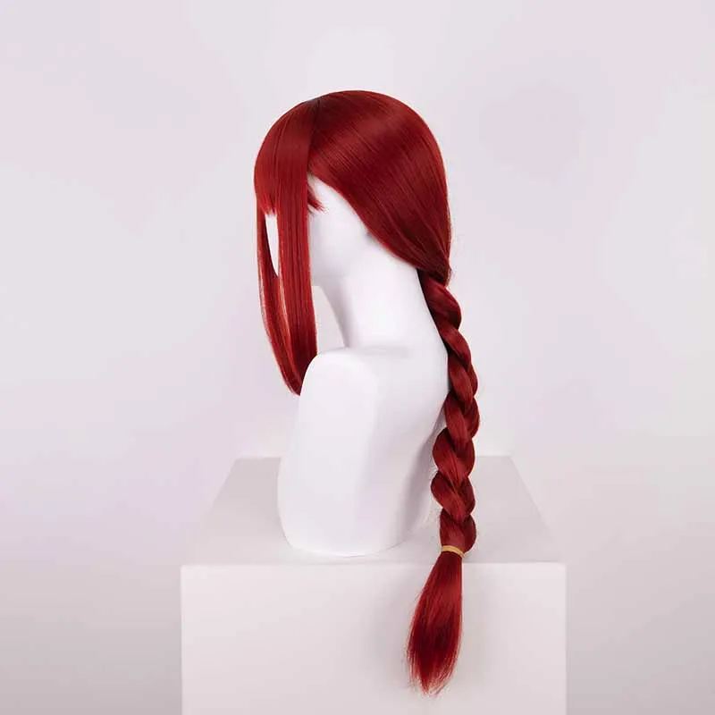 High quality chainsaw man Makima cosplay synthetic Anime wig  Long Pink Braided Synthetic Hair Halloween Pa