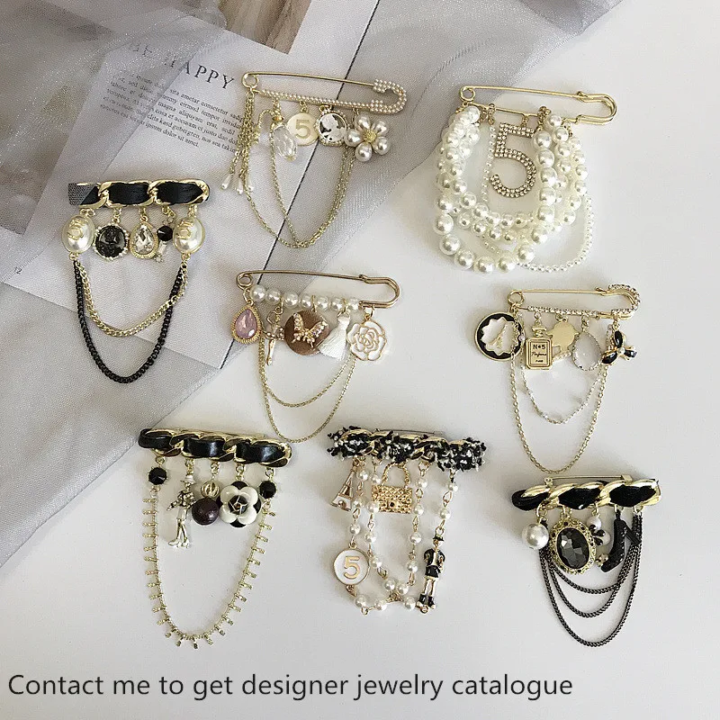 Fashion designer brooches jewelry famous brand double GG CC Letter custom luxury broches CC pin brooch women