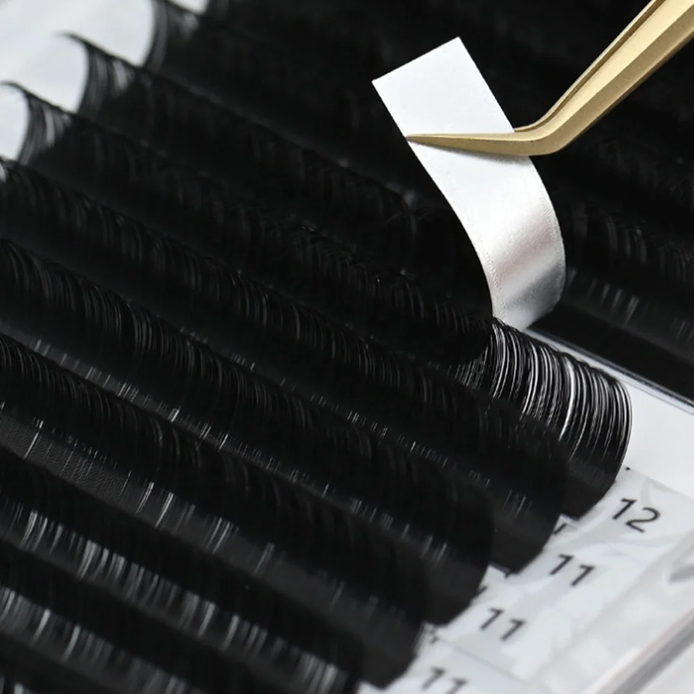 Anforlin private label pbt silk individual dd curl eyelash extensions wholesale premium mixed lash trays vendors