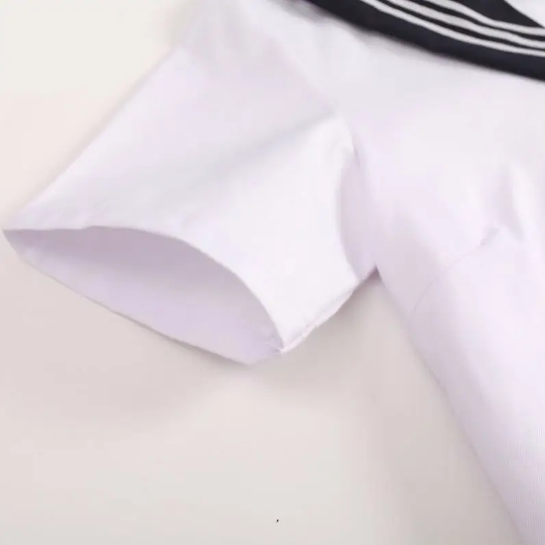 New Custom 60% Polyester 40% Cotton Women Sailor Suits Girls Embroidered Logo Autumn JK School Uniform Sets