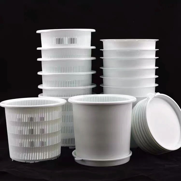 
Outdoor flower pot for wedding/ large plastic plant pot/ wedding round planter double wall pot with tray 