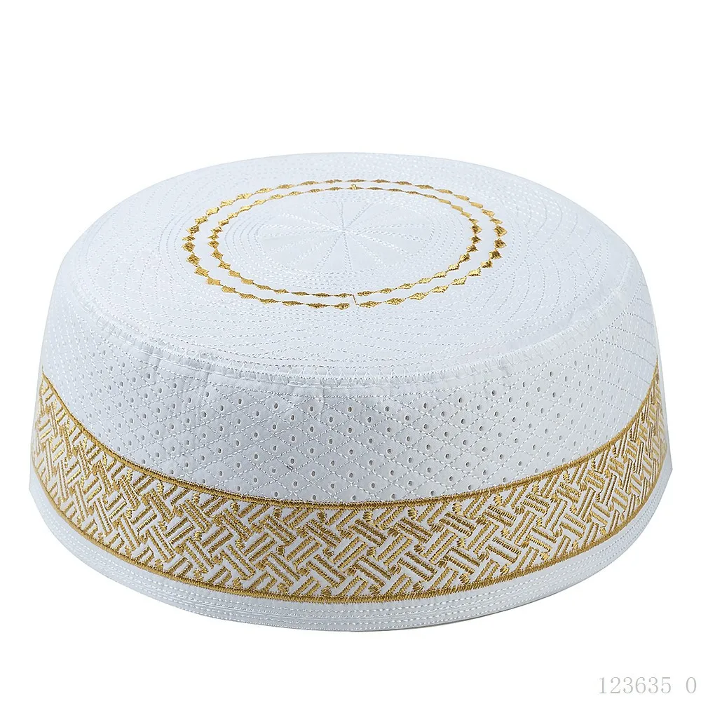 Embroidery Turkish Arabian Beanie Cap Sun Hat Eid Gift Men Muslim Prayer Kufi Hat Islamic Kufi Prayer Hat Headwear Cap