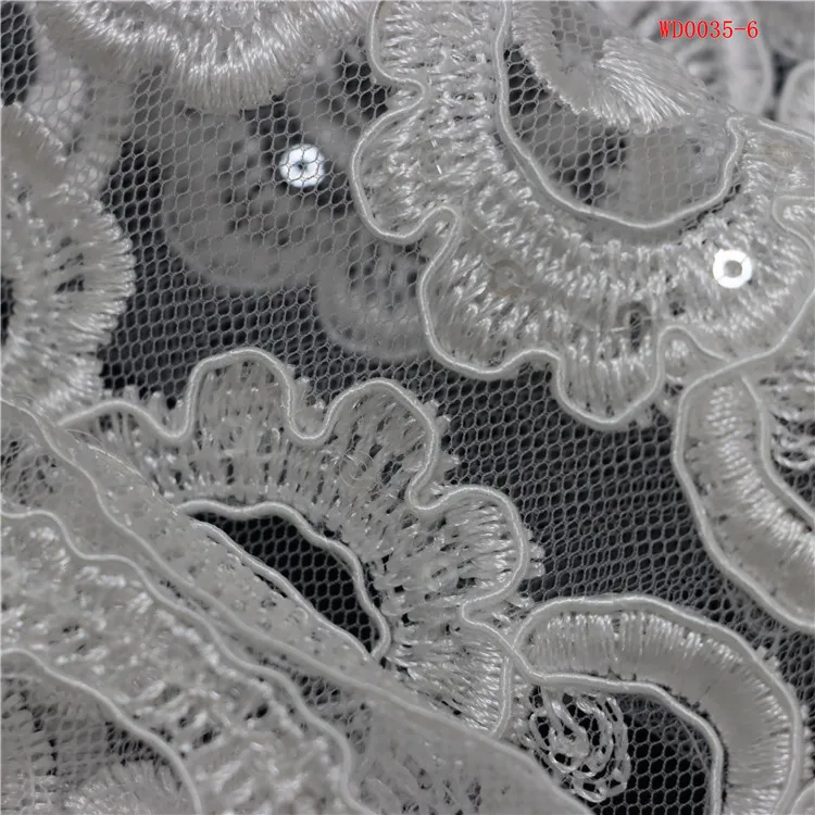 Luxury gold elegant white french Crystal Tube Glass Beads shining sequins fabric  Cord embroidery fabric for wedding party dress