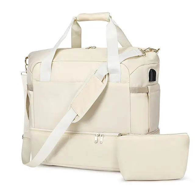 Custom Waterproof Fashion Large Capacity Gym Sport Travel Luggage Shoulder Duffle Bag With USB Charging Port