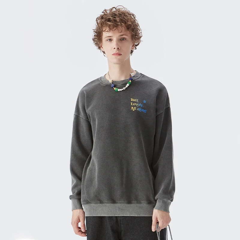 Wholesale Custom Gradient Printed Sweatshirts Unisex Oversized Pullover Crewneck Sweatshirt Men