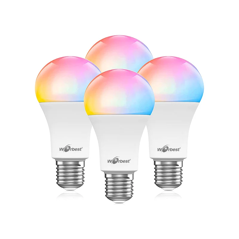 Worbest Smart Bluetooth управление Rgb лампы светодиодный эквивалент мягкий белый дневной свет A19 E26 диммируемая лампочка для ПК AC Bluetooth лампа