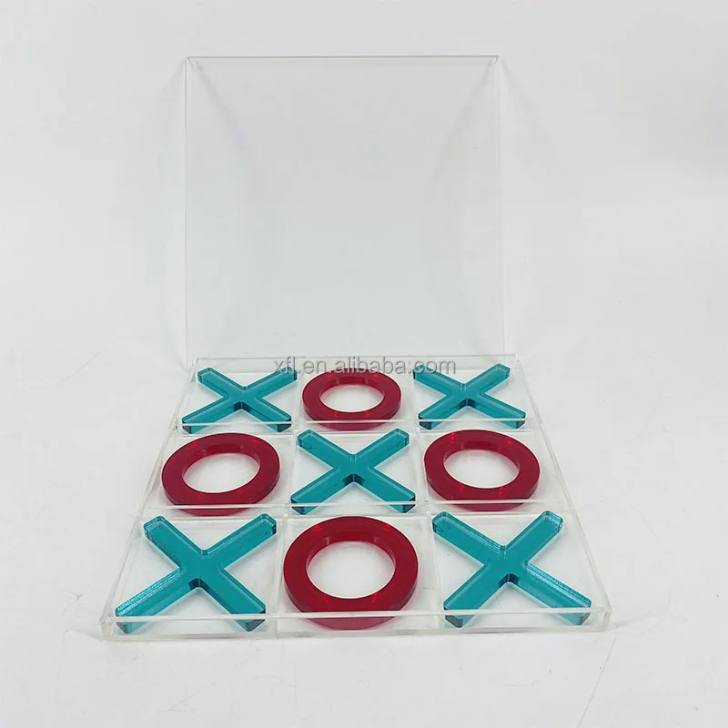 Factory wholesales tic tac  toe game set customize acrylic X and O game set Eco-friendly acrylic game set