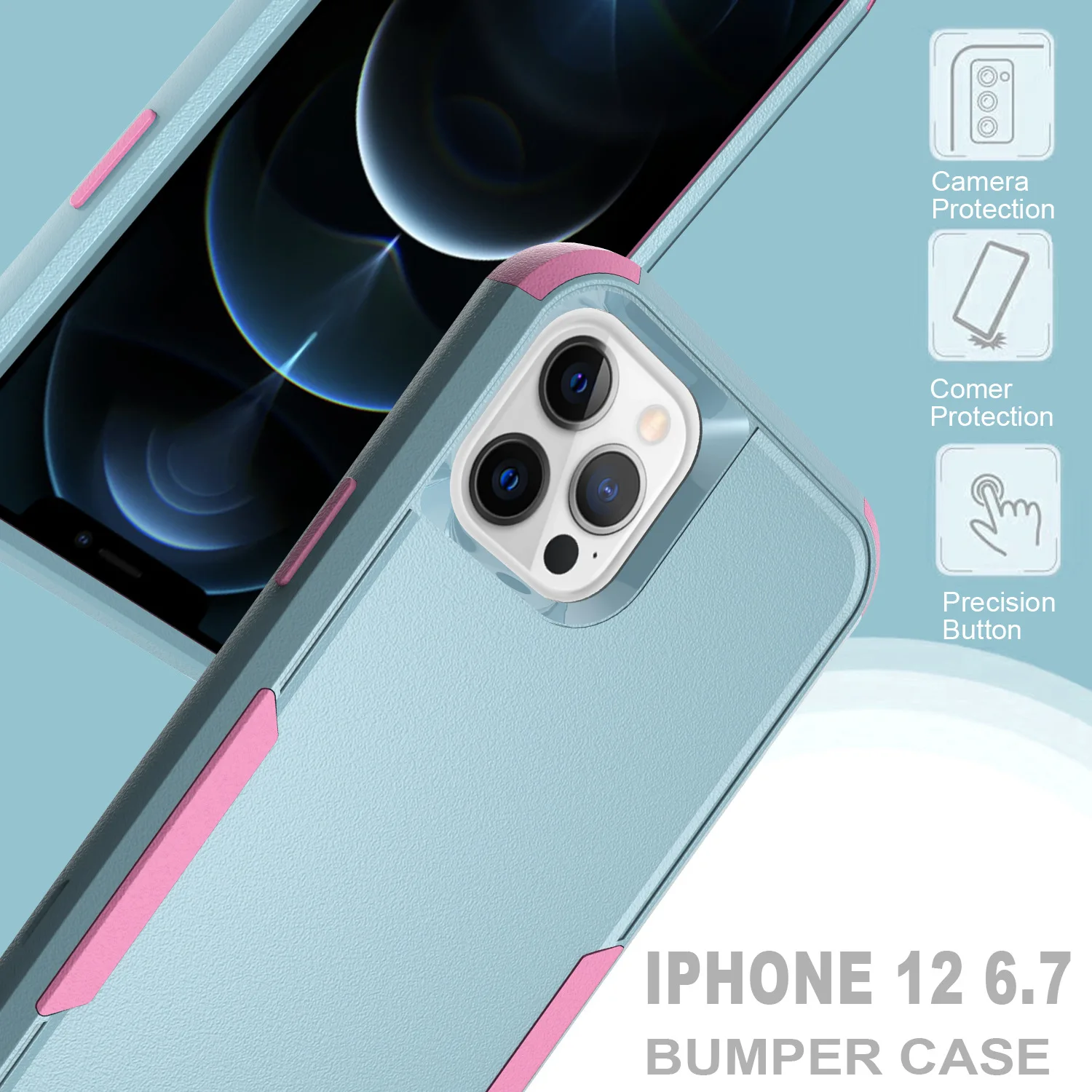 New Products 3-layer Heavy Duty Defender Design TPU+PC Anti-fall Phone Case For iPhone 13 13 Pro Max