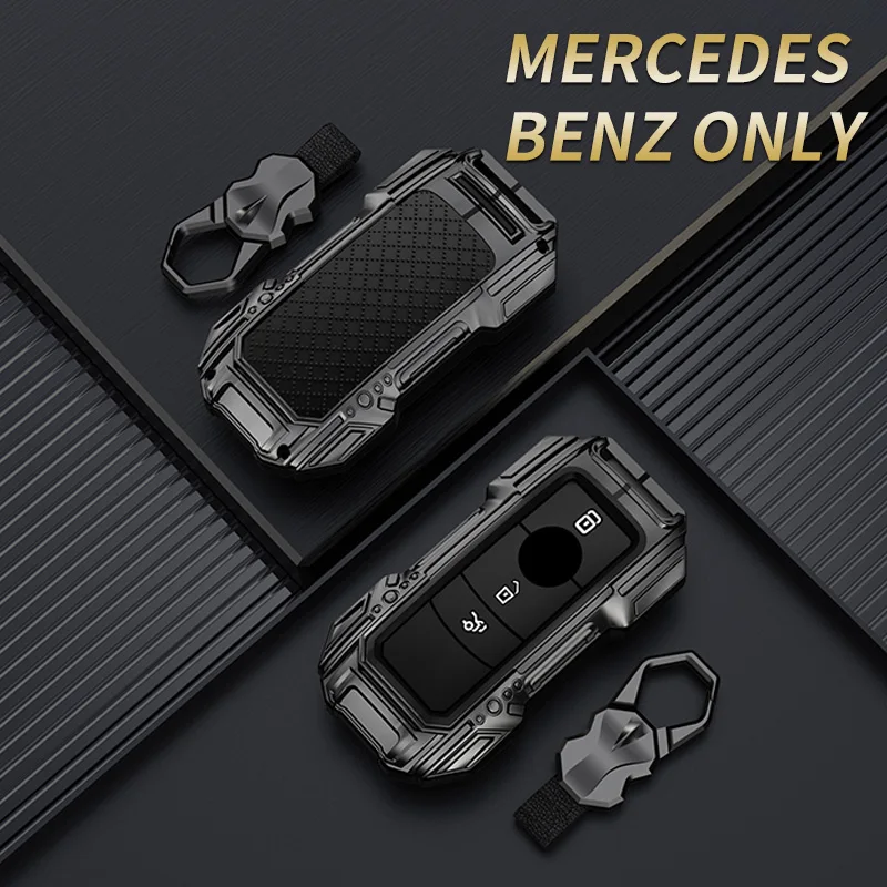 Zinc Alloy Leather Car Logo Key Case Cover For Mercedes Benz C S Class W223 W206 S350 S400 S450 S500 Key Fob Auto Accessories