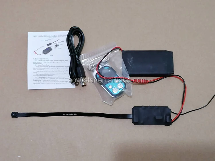S01 Remote Control 1080P DIY Module Camera Spy Video recorder with 15CM lens  Support 32G