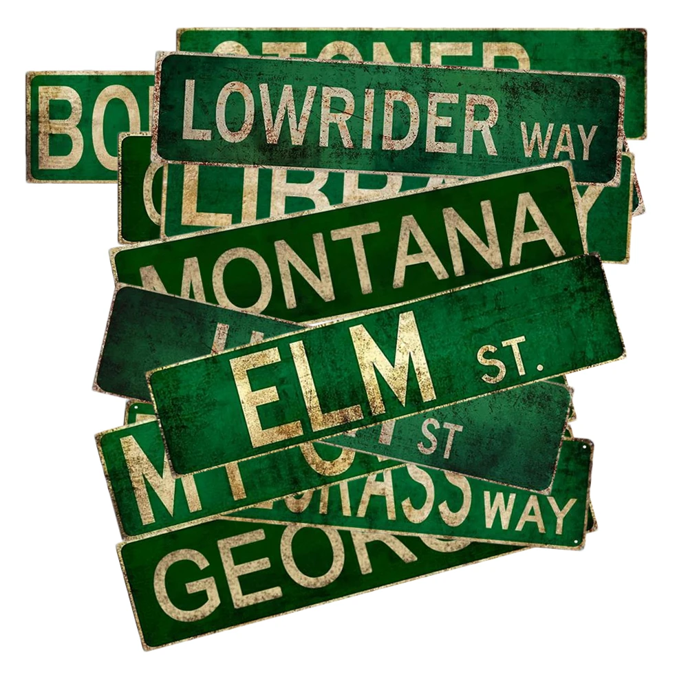 Street Signs Of Stoner Avenue - Vintage Metal Tin Sign Decor for Home, Restaurant, Bar, Cafe, Garage