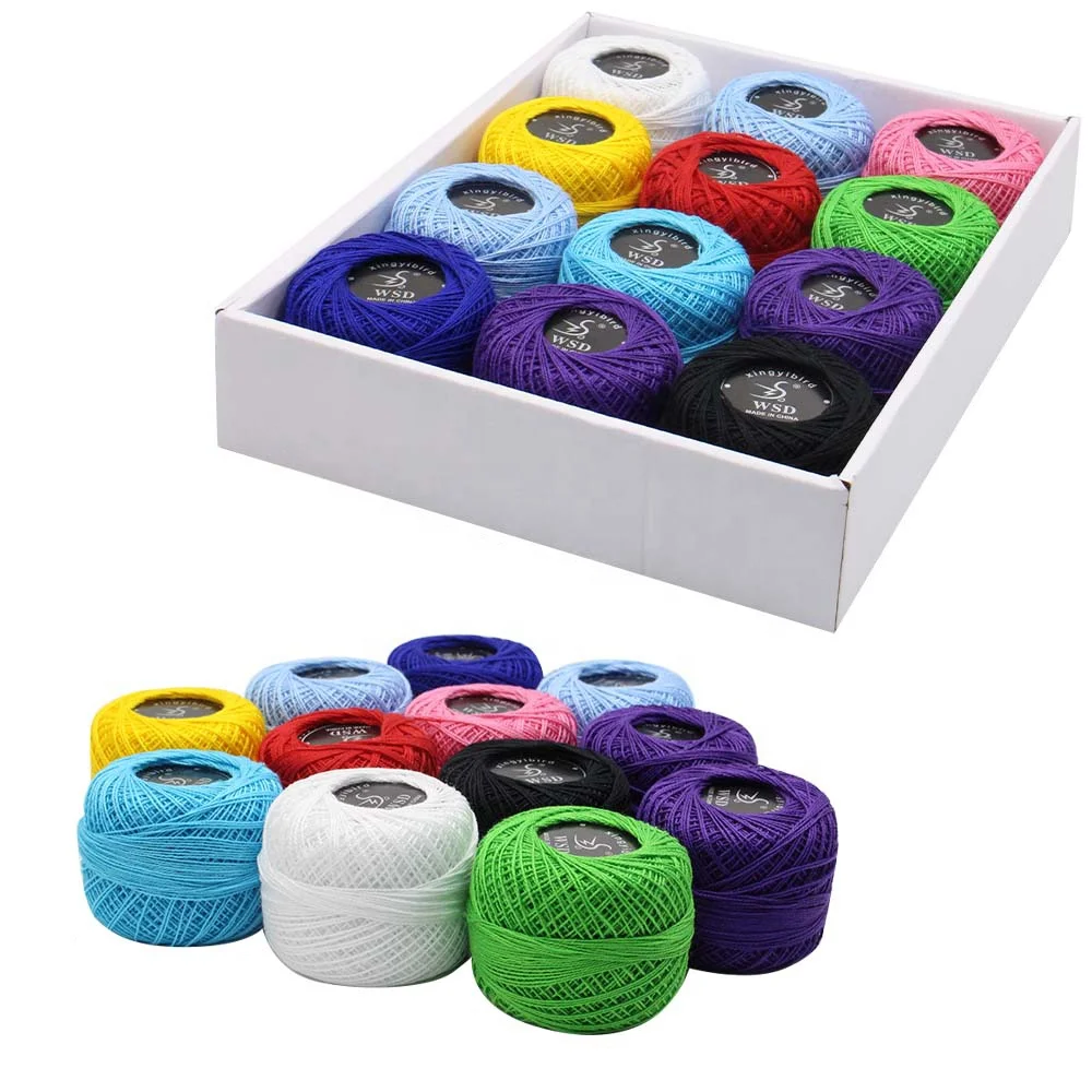 High Quality 12Pcs Mercerized Sewing Cotton Thread Ball Set Colorful Weaving Cotton Thread