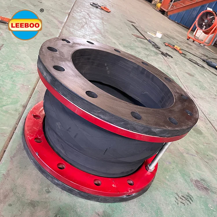 Leeboo Custom Single sphere flange type flexible rubber soft expansion joint coupling with flanges