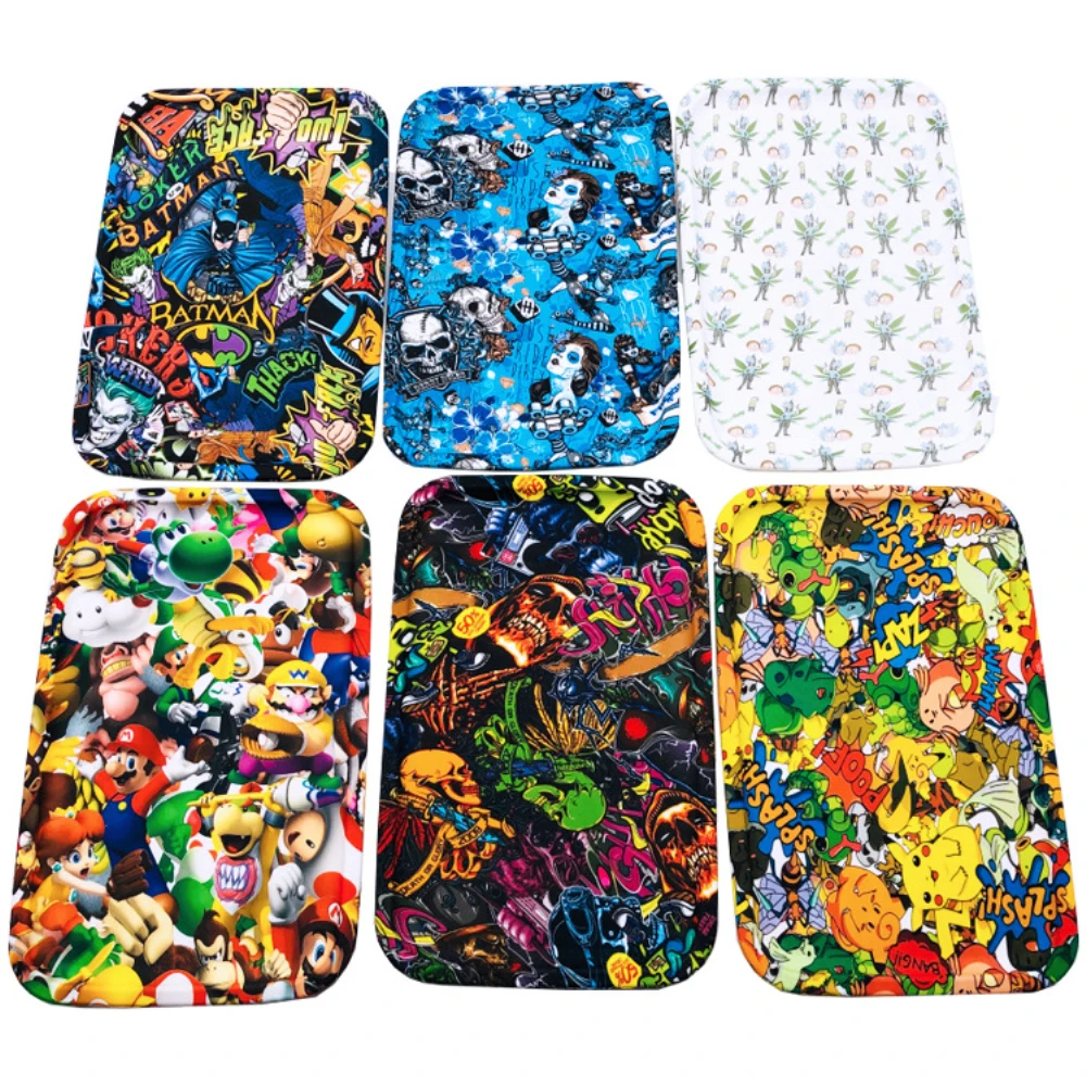 Металлический поднос с логотипом на заказ, черные табачные пустые подносы, простой жестяной поднос