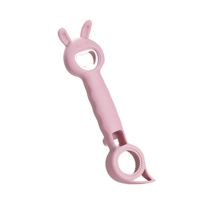 Multifunction Bottle Openers and Can Opener Pink Stainless Steel Rabbit Wine Opener