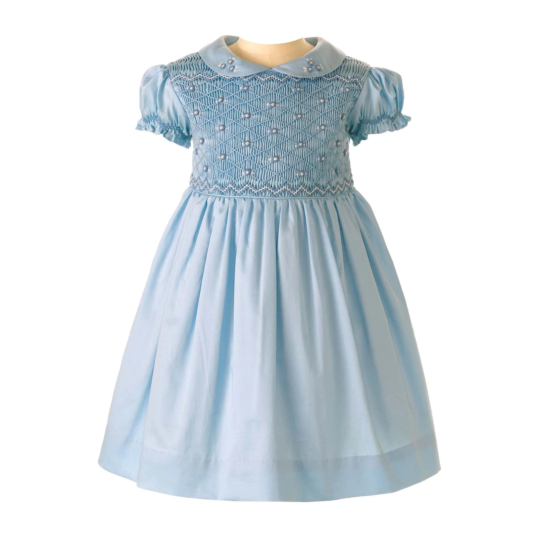 
Luxury High Quality 100% Cotton Traditional English Floral Handsmocked Dress 