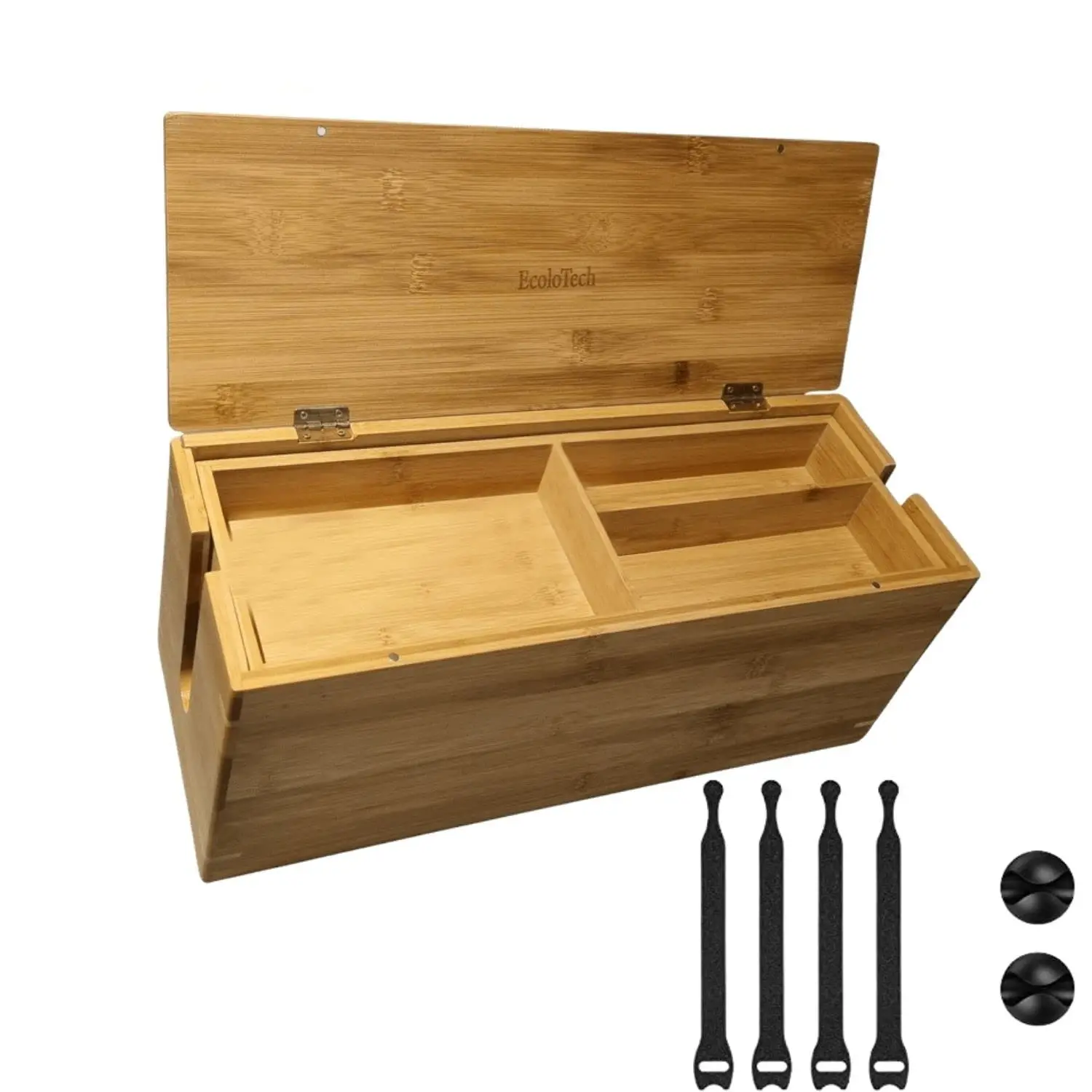 Большая коробка для кабелей, органайзер, электронный органайзер для хранения, Бамбуковая коробка для защиты кабеля для безопасности детей и домашних животных