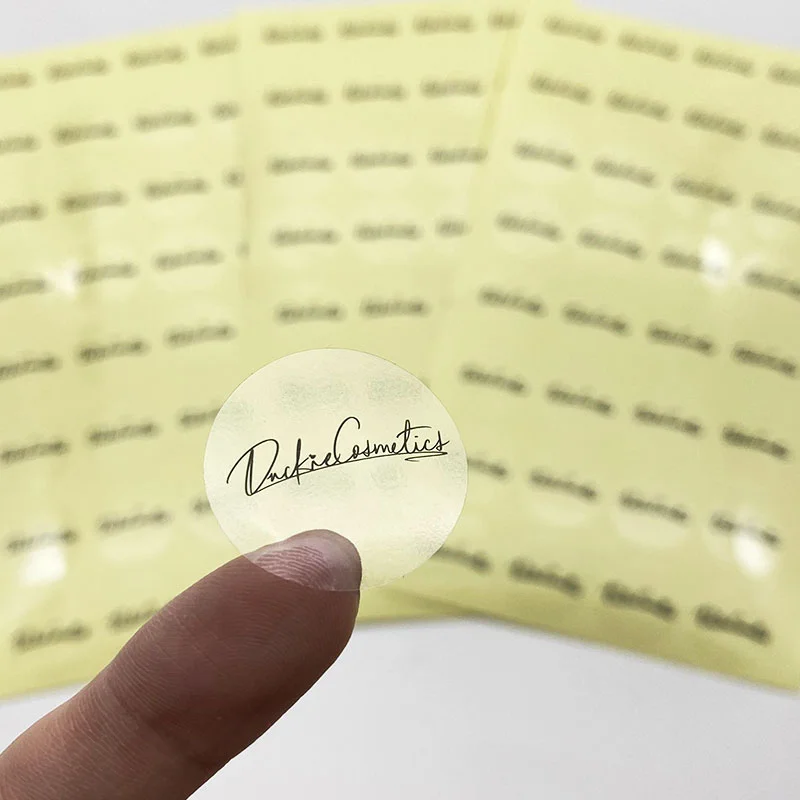 20MM/ 30MM/ 40MM/ 50MM box sealing circle clear stickers round custom self adhesive transparent label