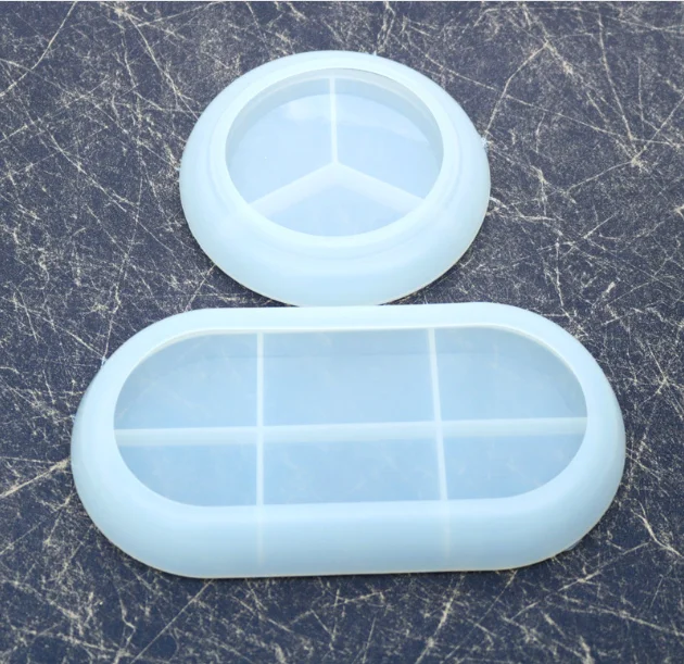  1044 DIY Silicone Oval Plate Molds Mini Rolling Tray