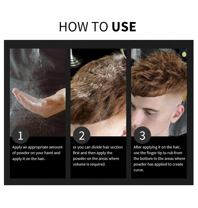 Wholesale men styling powder texturizing strong hold hair volume powder private label