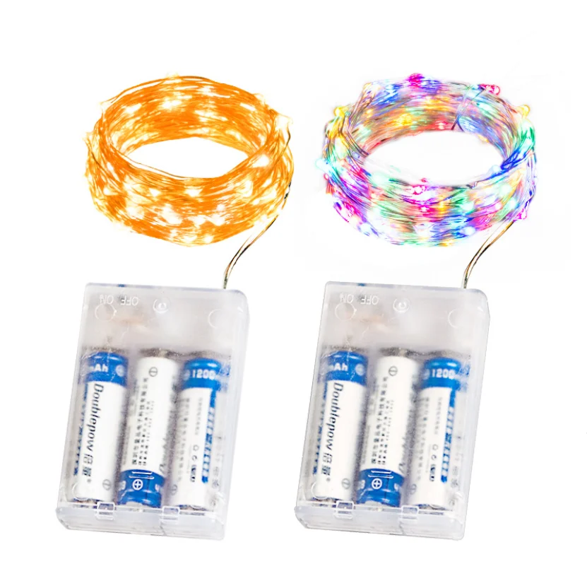 1 м/2 м/3 м/4 м/5 м/10 м гирлянда светодиодная из медной проволоки с батарейным питанием Рождественские номер партии Украшения Micro гирлянды светодиодные