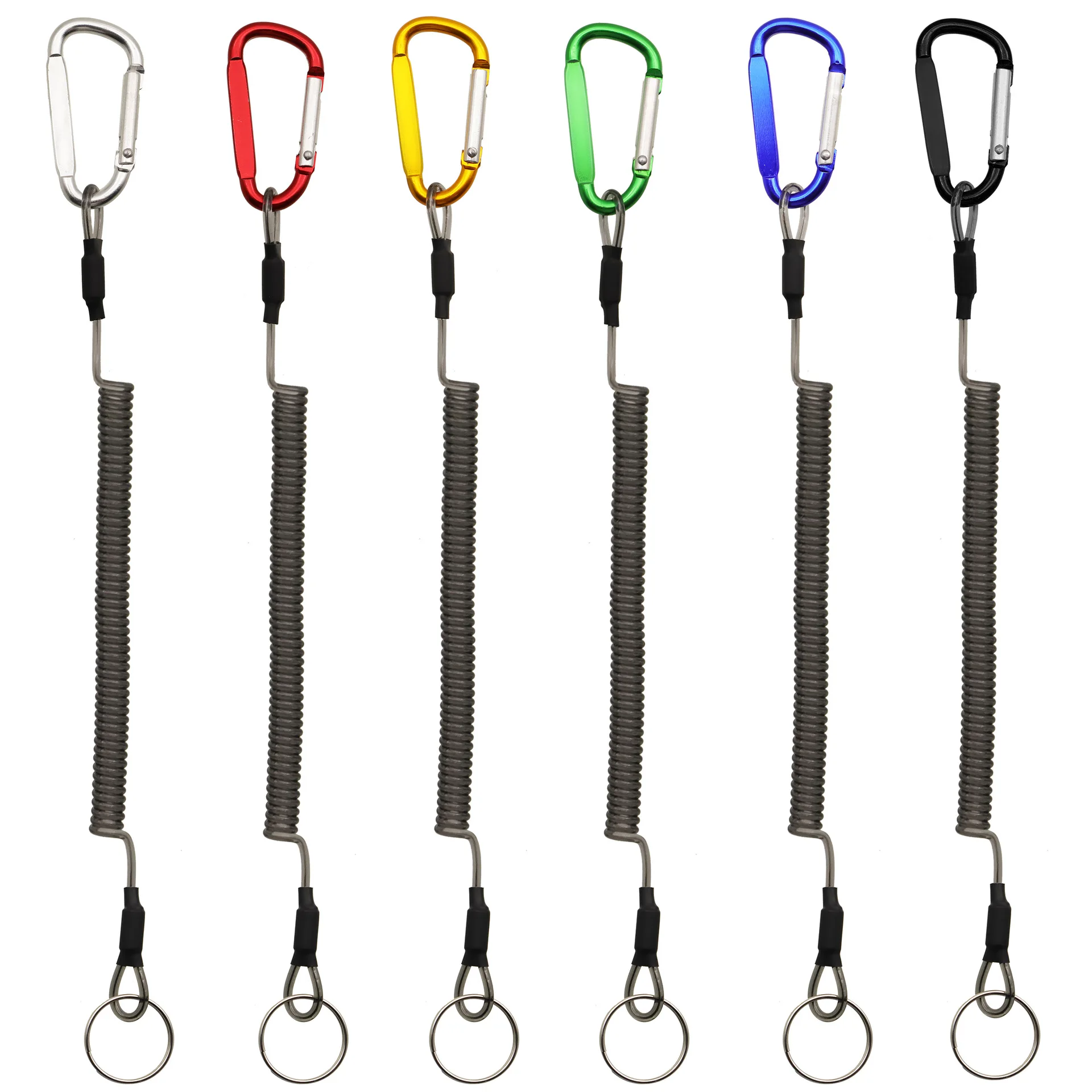 Multi-FunctionTelescopic Spring Rope High Elastic PVC Steel Wire Retractable.keychain Clamp Fishing Controller Hiking Buckle