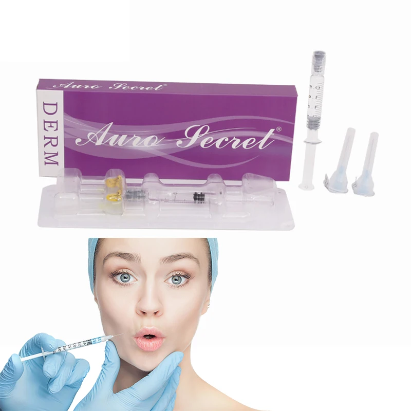 Auro secret injectable derma gel filler ce cross-linked cosmetic dermal filler 1ml injection lip augmentation