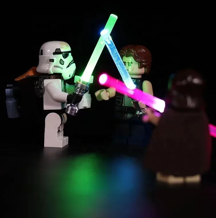 LED Lightsaber USB light up leguoguo space wars minifigs anime building block sets military Sword guns and weapons army