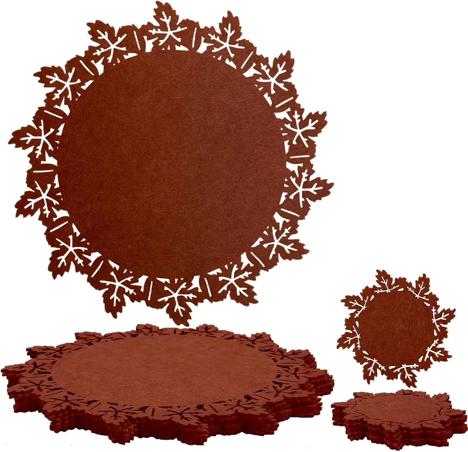 Круглая фетровая салфетка нескользящая для помещений и улицы термостойкий прочный Настольный коврик