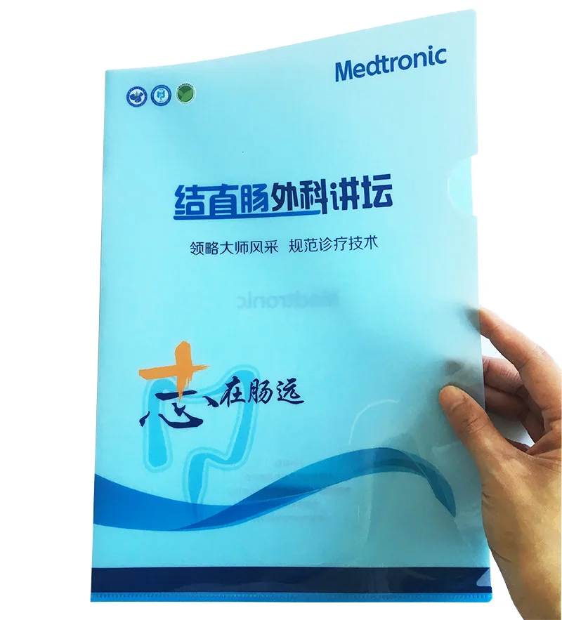 
L shape file holder at A4 size custom printed made of PP 