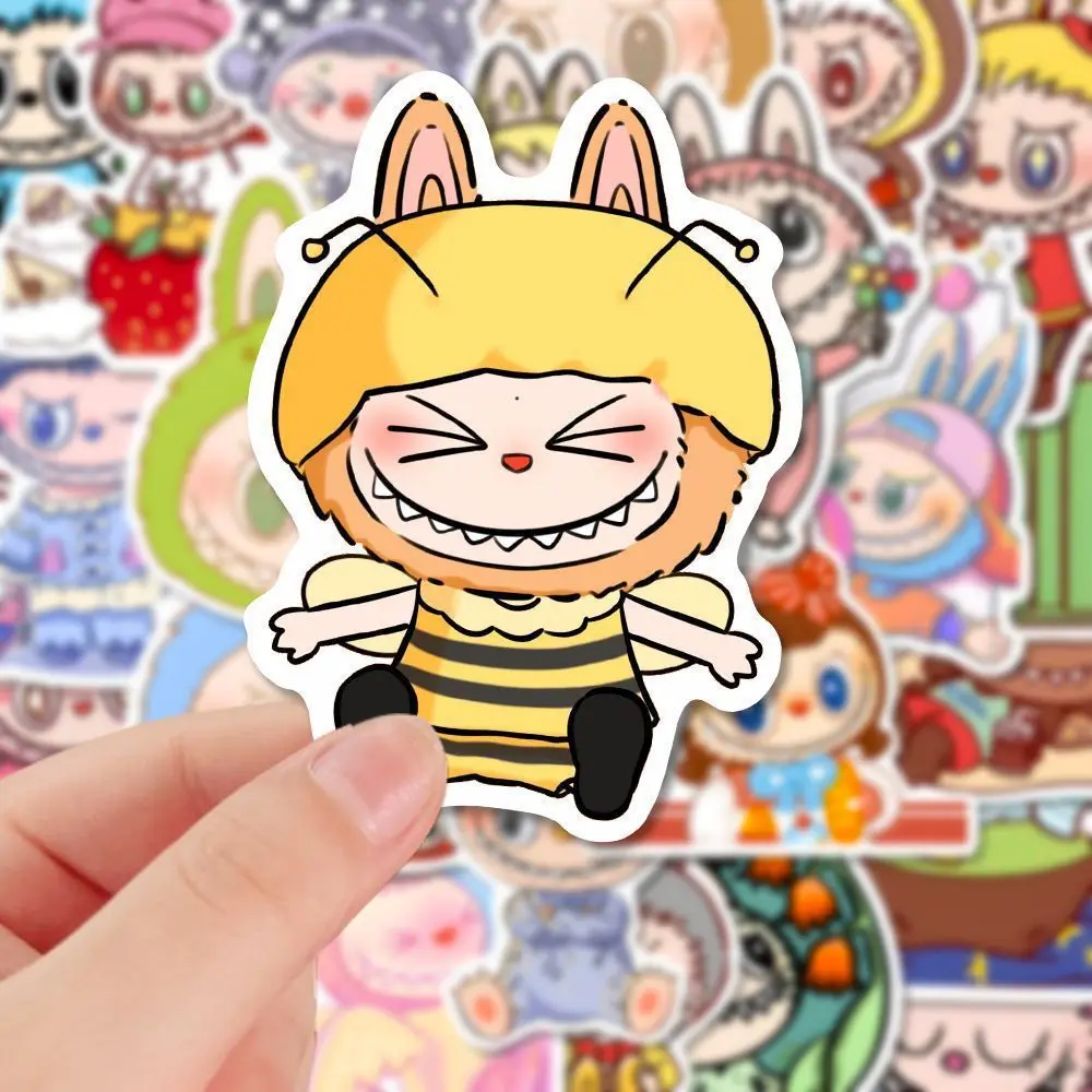 80pcs/Pack Art Cartoon Funny Labubu Waterproof Sticker Cute Water Bottle Laptop Skateboard Scrapbook Anime Accessories