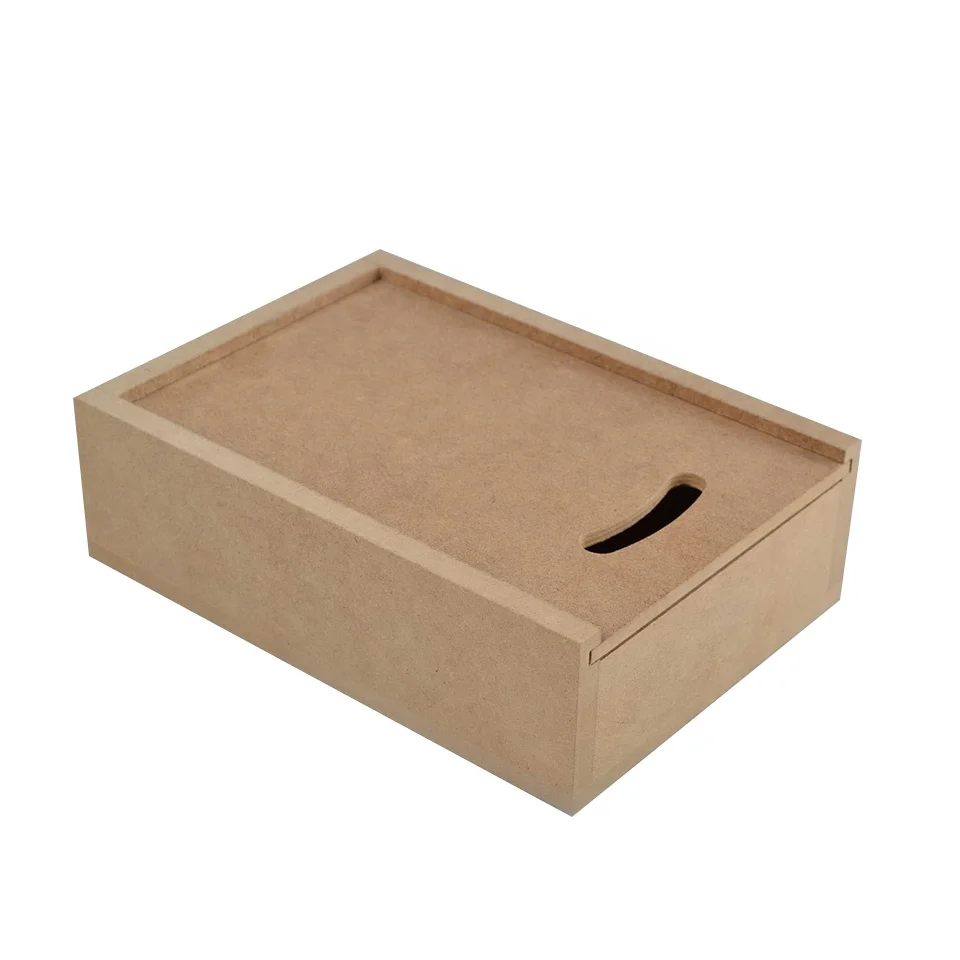 Customized MDF wooden boxes with sliding lid