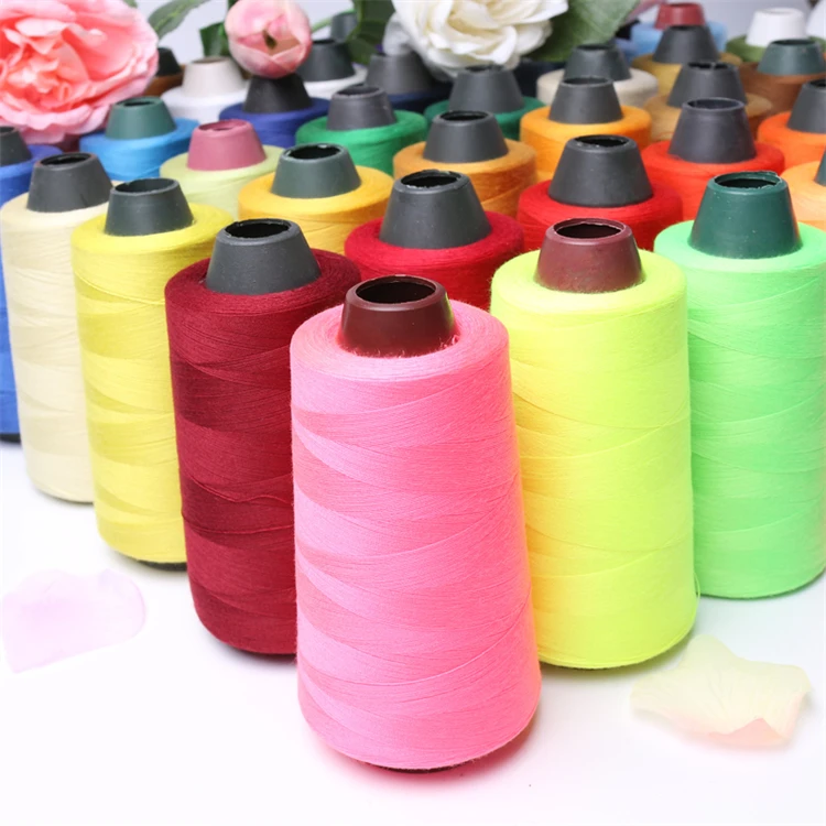 Weitian brand manufacturer factory price wholesale white 3000yds 100% polyester lines high speed sewing thread