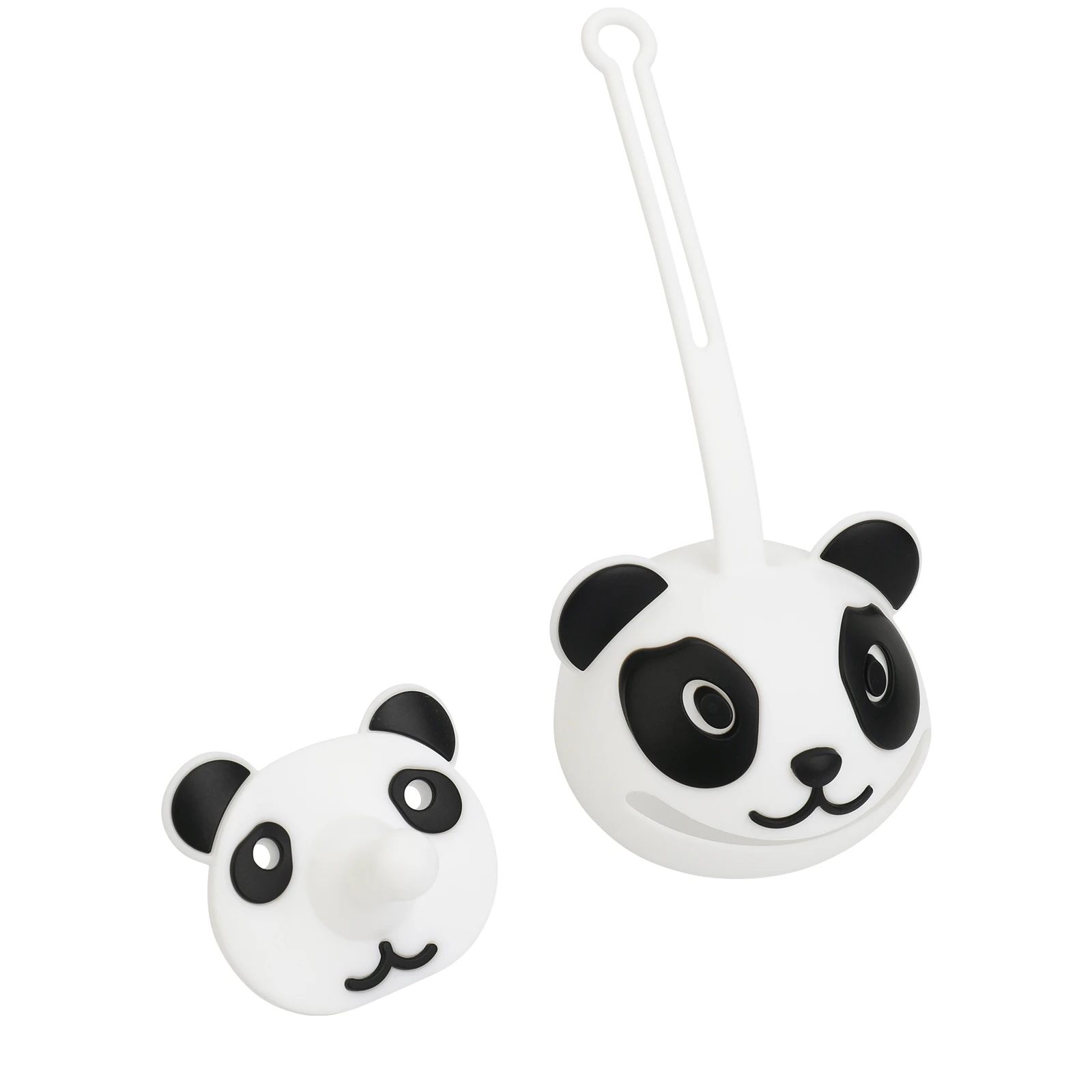 2024 New Cartoon Panda Shape Silicone Baby Pacifier Case Set Animal Pattern Nipple Holder Bag and Baby Pacifier for Infants