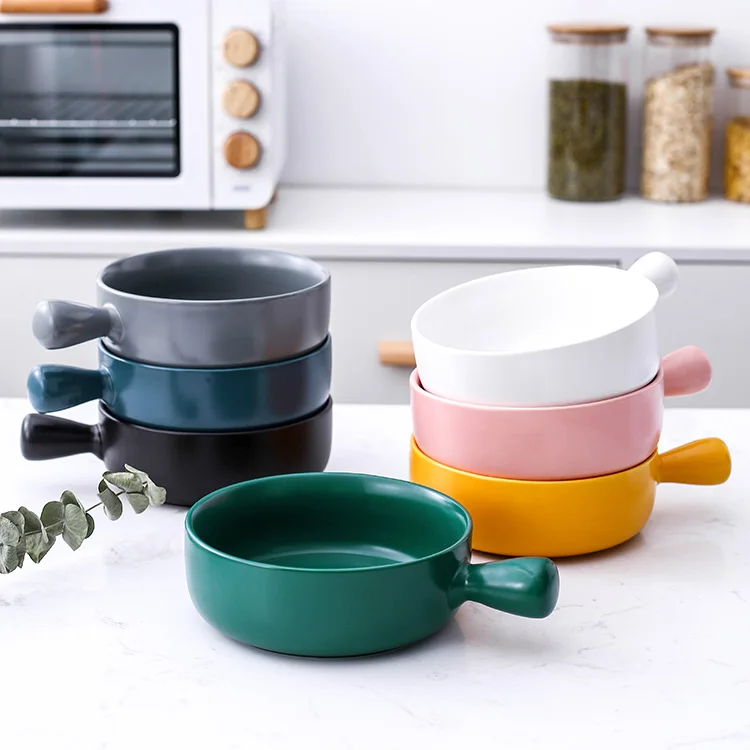 Custom Logo Ester Wheat Straw Cereal Cartoon White Ceramic Bowl Stainless Steel Handle Cooking Kitchen Use Induction Pan Set