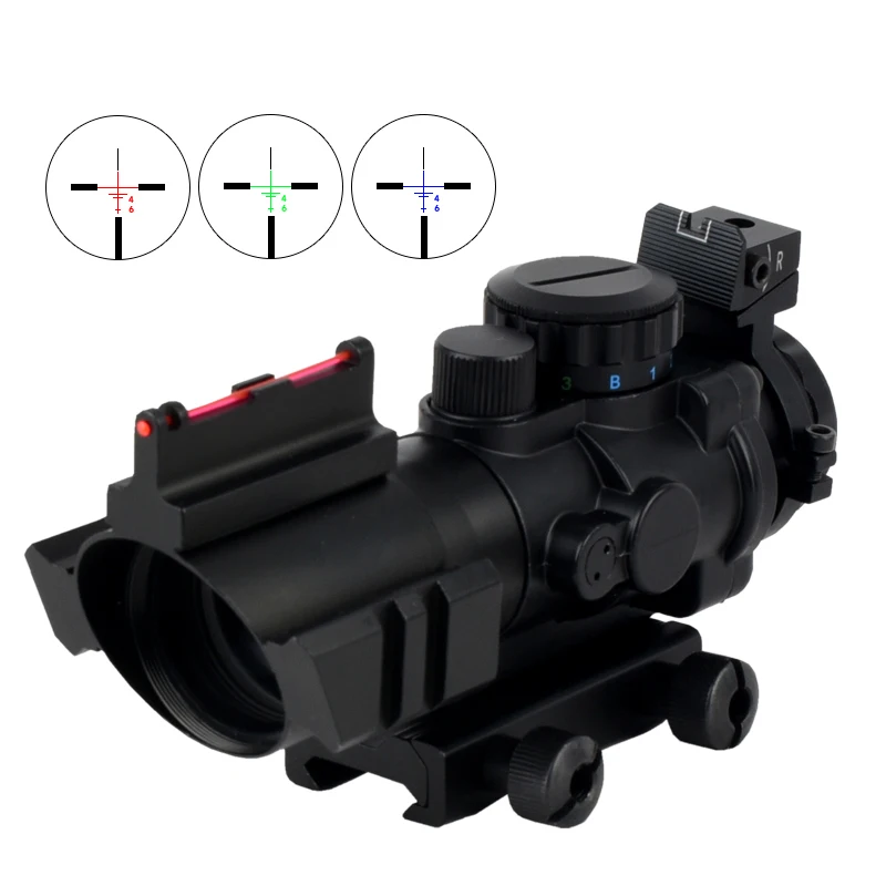 SYQT 4X32 ACOG прицел красный/зеленый/синий оптикул реальный волоконно-оптический зеленый оптический с подсветкой