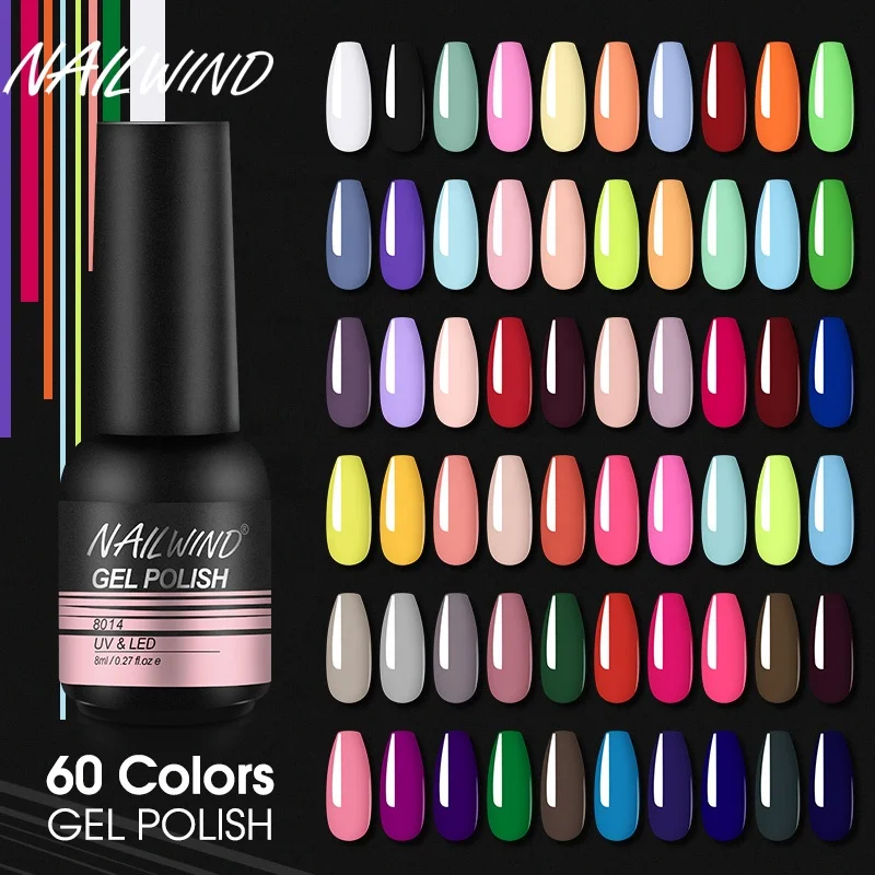 NAILWIND Cheap 60 Colors Vegan Macaroon Uv Varnish Gel Polish Kit Private Label Nail Gel Polish Set 8Ml For Nail Salon Supplier