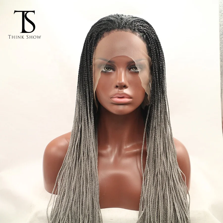 
Synthetic lace front wigs French lace factory price high quality custom package 
