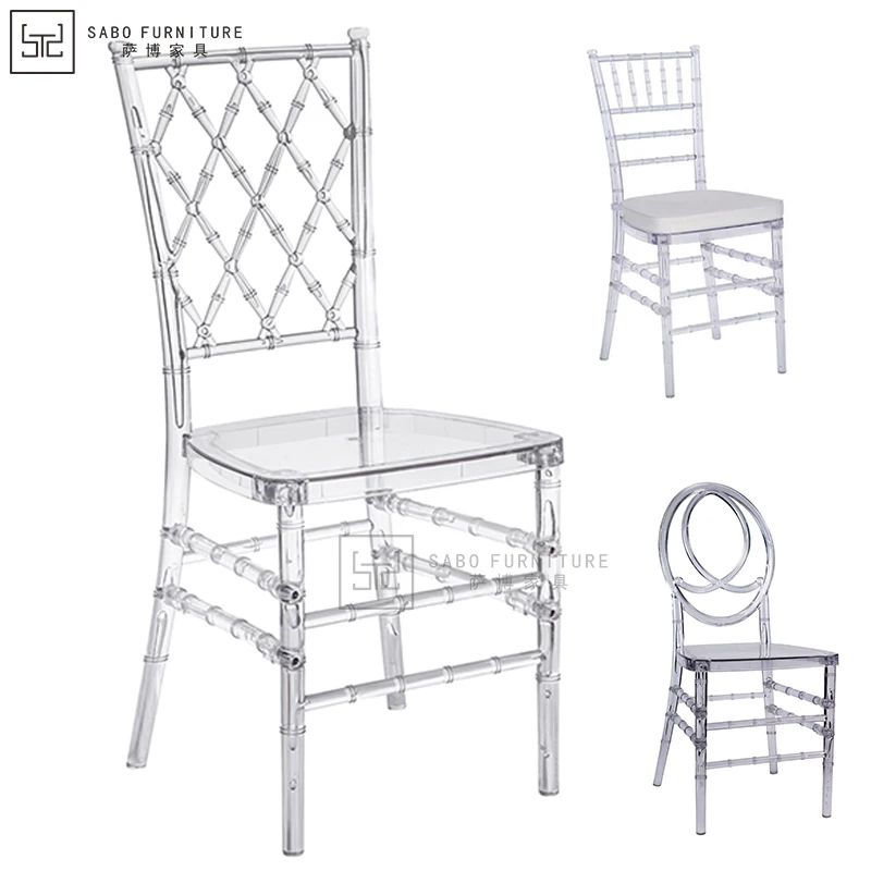 Современные прозрачные хрустальные стулья Chiavari Tiffany для свадебного банкета вечеринки ресторана гостиничной мебели входа в