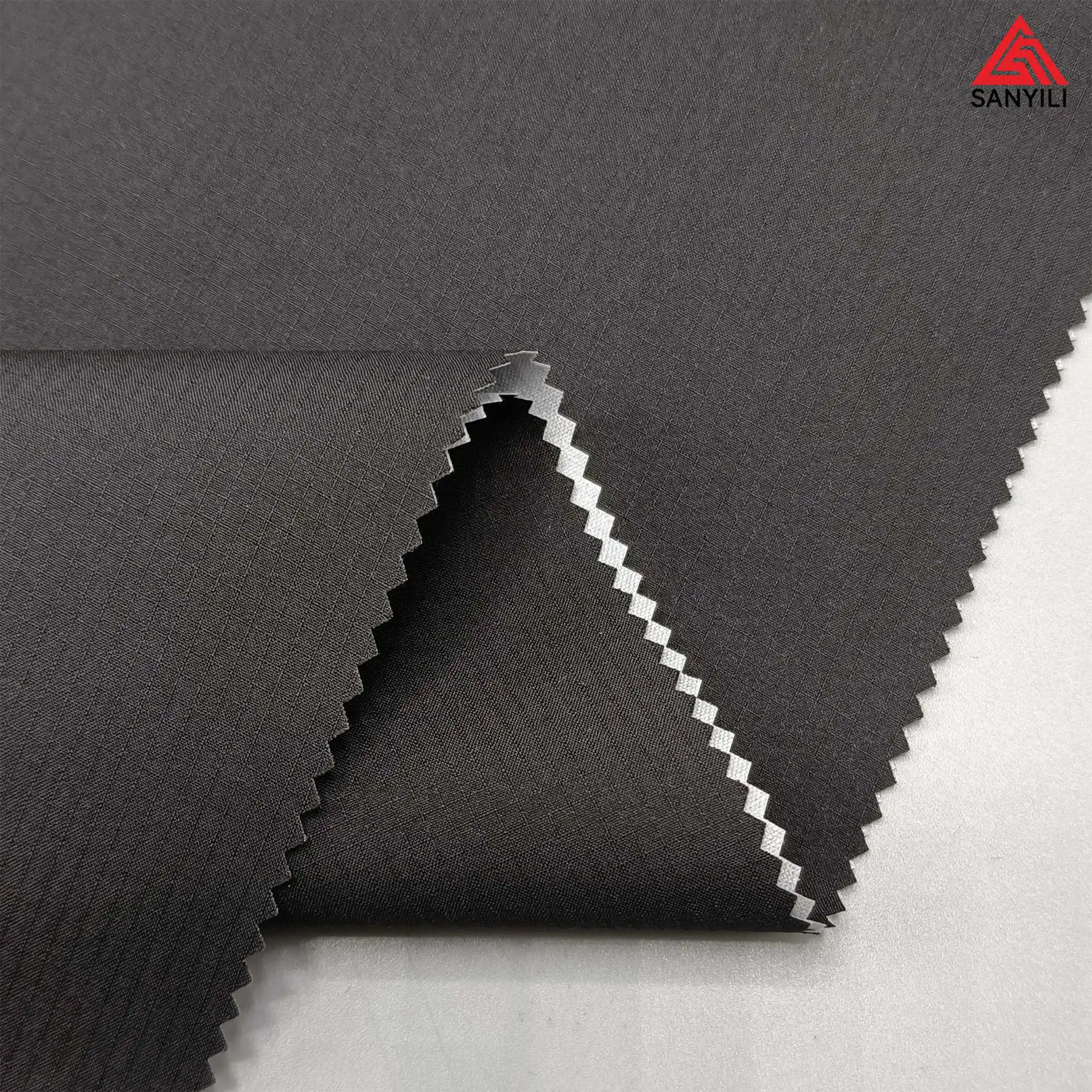 50D 100%polyester pongee fabric check high elastic waterproof fabric for winter jacket